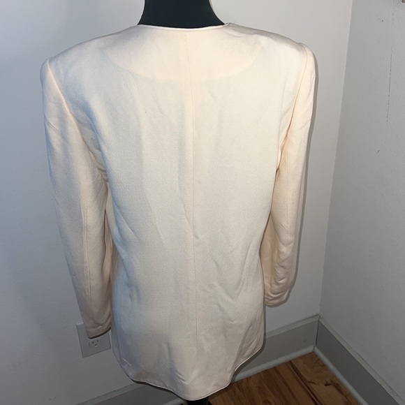 Laura Leigh Ltd ivory cream 100% Silk mother of Pearl single buttons Sz 10 - Picture 3 of 9